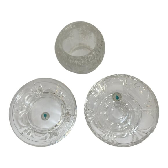 Partylite Salzburg P7405 Lead Crystal 3-Piece Stackable Candle Holder Set - Picture 5 of 10